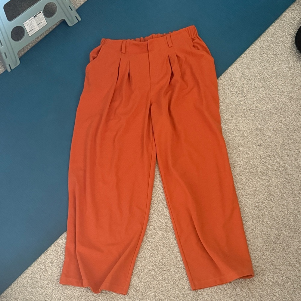 HALARA Orange high waisted pockets straight leg work pants